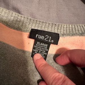 Pink white and gray sweater